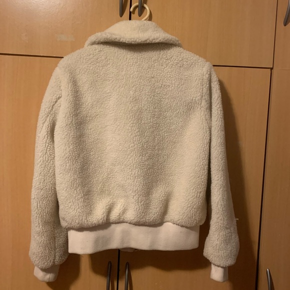 Small Gap White Sherpa Bomber Jacket - Picture 2 of 4